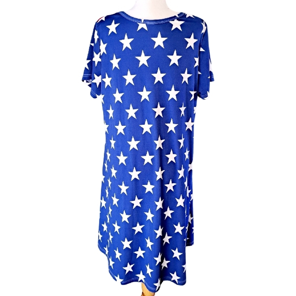 LULAROE CARLY UNICORN AMERICAN FLAG DRESS SZ 2X - Picture 4 of 4